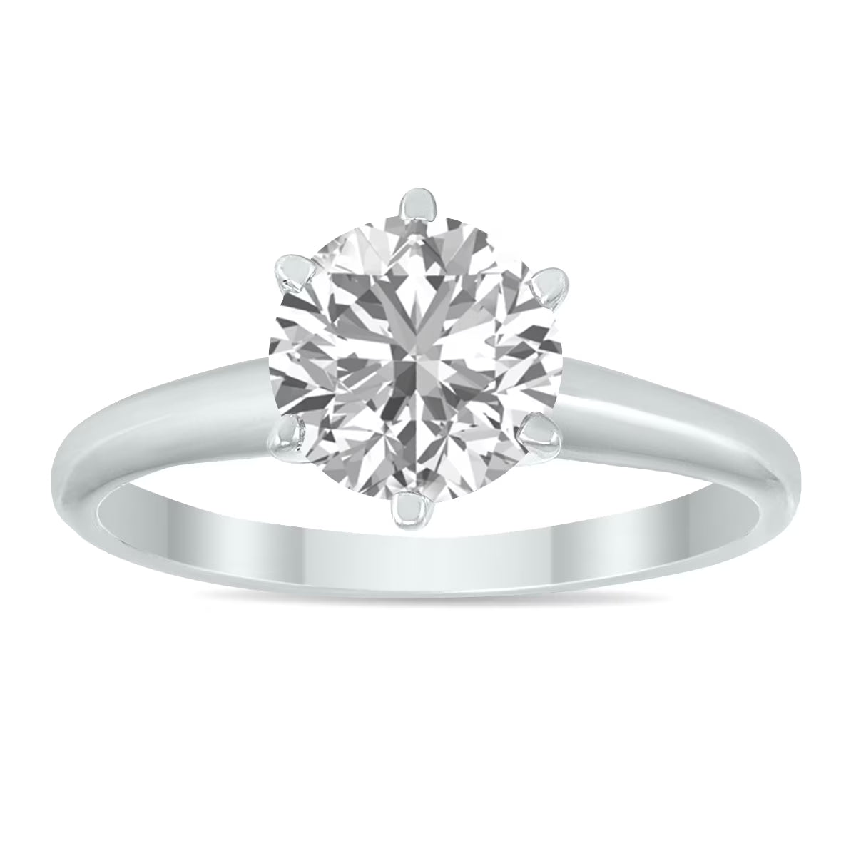 14K White Gold Diamond Solitaire Ring Q8110