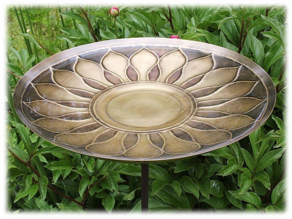 Brass Birdbath with Stake X6052