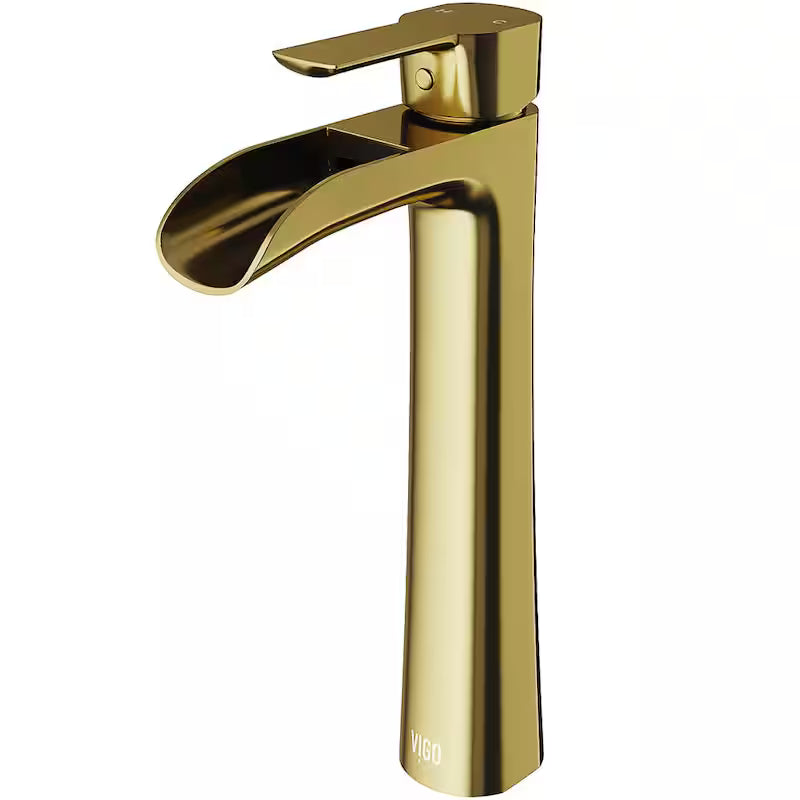 Single Handle Bathroom Vessel Faucet Matte Brushed Gold R4442