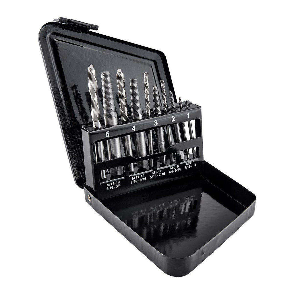 Screw Extractor and Left-Hand Drill Bit Combo Set, 10-Piece Y47390
