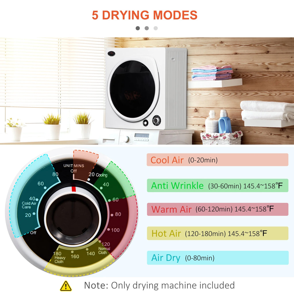 1350W 3.22 Cu. Ft. Portable Clothes Dryer H86049