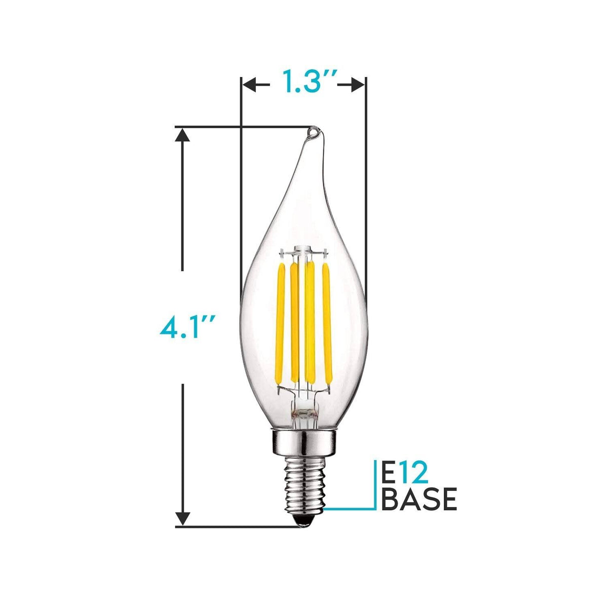 16 Pack Dimmable 5W LED Candelabra Bulbs E12 Base F45529