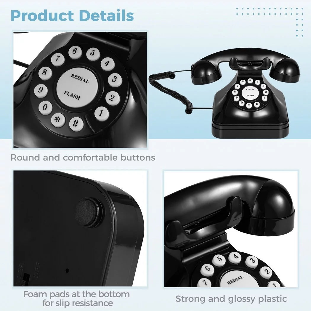 Black Corded Landline Desk Telephone X602289