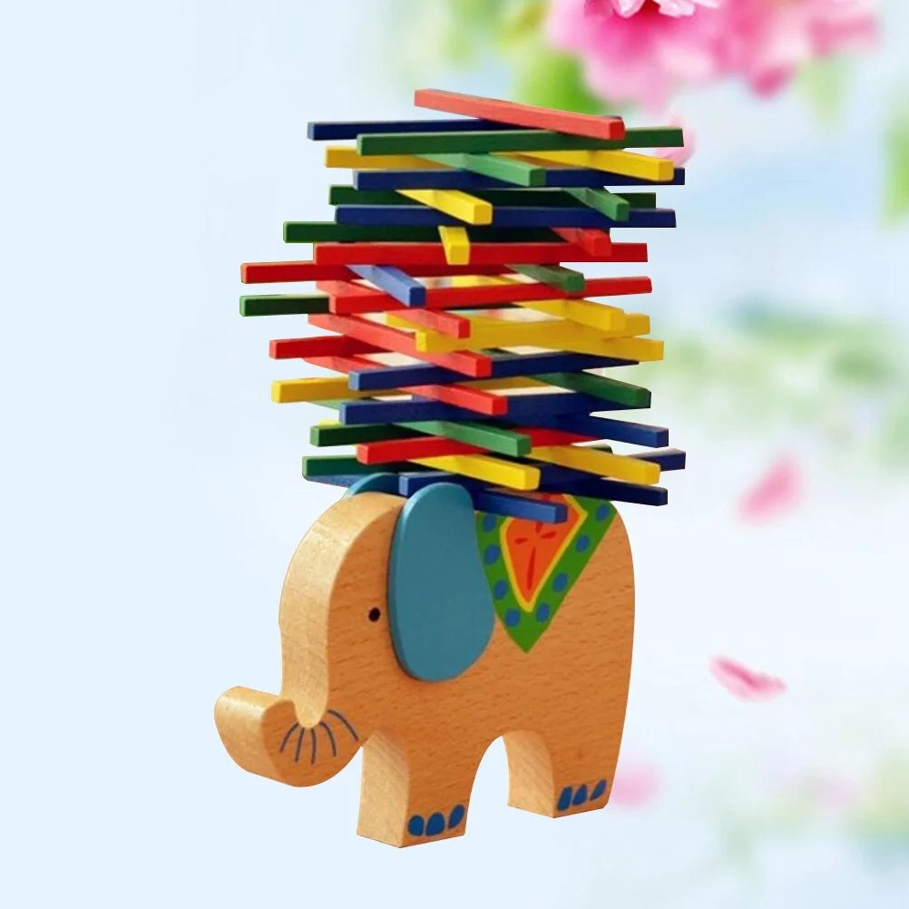 Wooden Stackable Building Blocks Set Educational Toys X63595