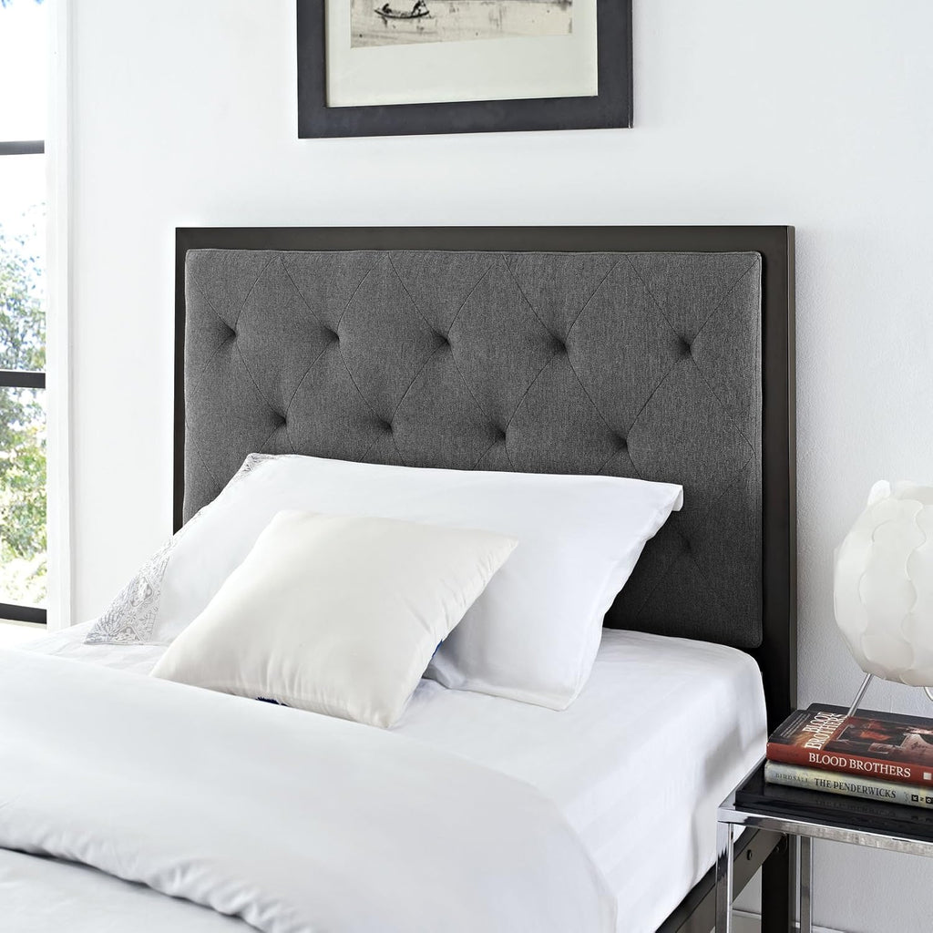 Twin Size Grey Fabric Bed Frame P31104