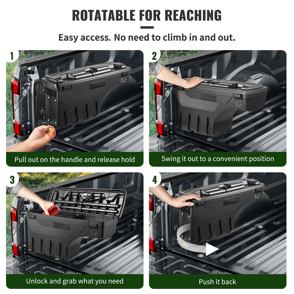 Truck Bed Storage Box Lockable Pivot Z10013