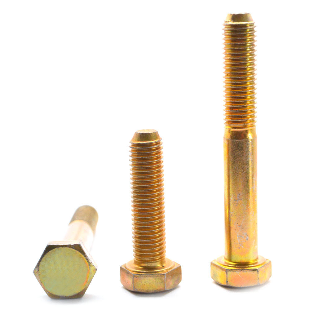 3/8-16 x 3 3/4 Coarse Thread Grade BD Hex Cap Screw Alloy Steel Yellow Zinc Plated T718240