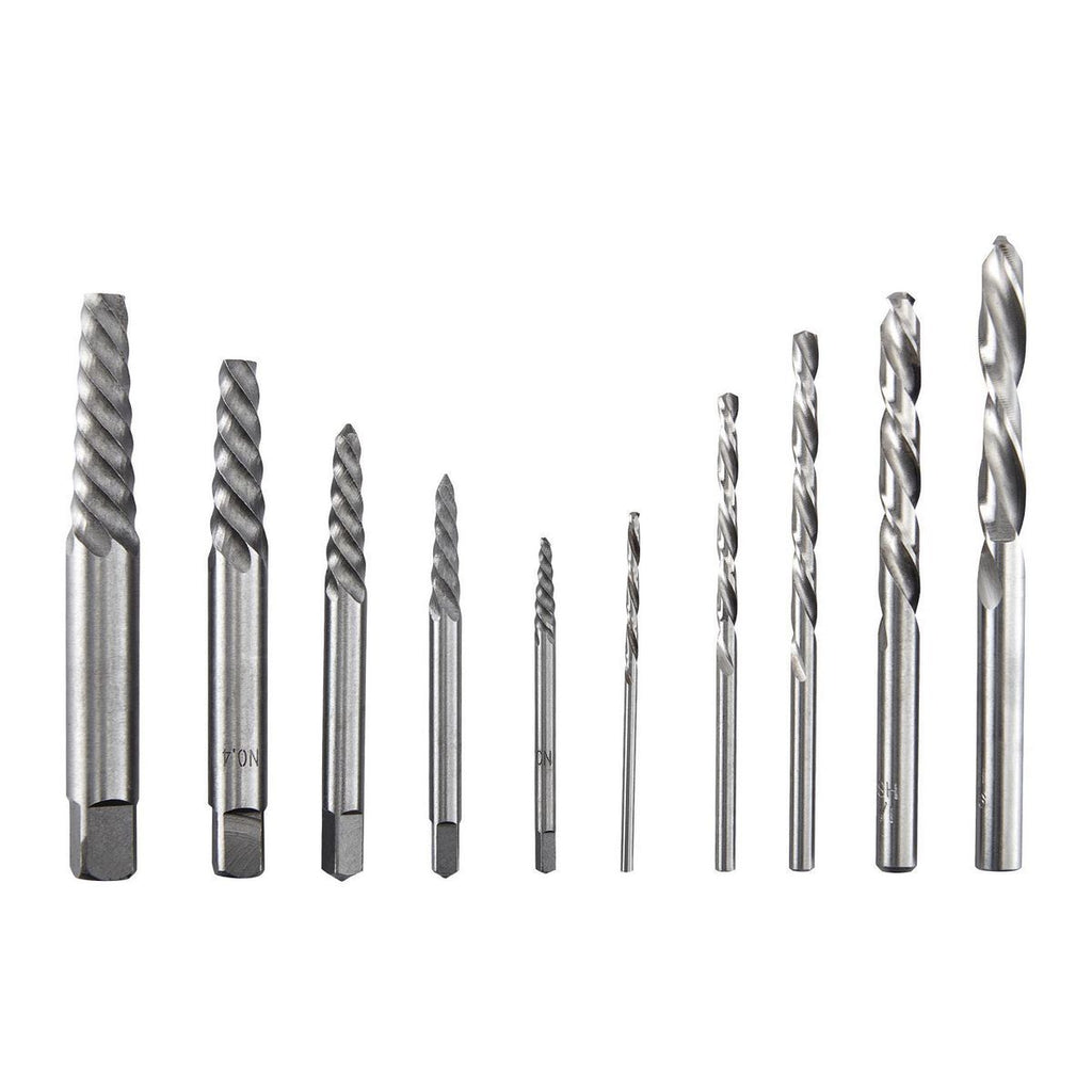 Screw Extractor and Left-Hand Drill Bit Combo Set, 10-Piece Y47390
