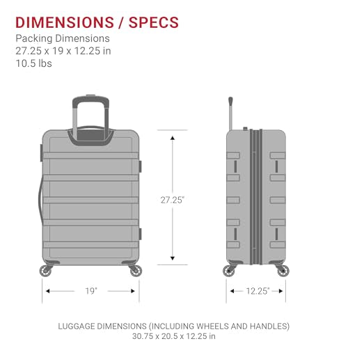 Hardside Expandable Luggage with Spinner Wheels, White, Carry-On 19-Inch F894769