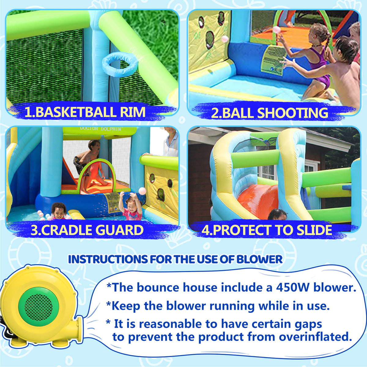 Inflatable Water Park Bounce House with Blower A9210