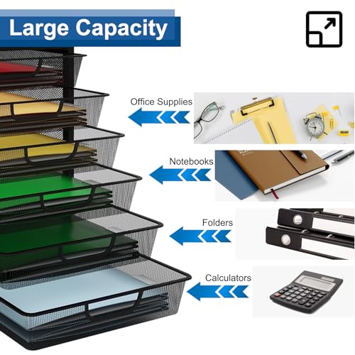 Black Mesh Desk Organizer with 4 Tier Sliding Drawers G59981