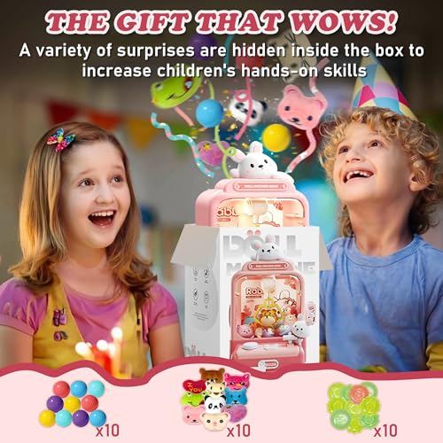 Mini Claw Machine with Music and 10 Plush Toys X423