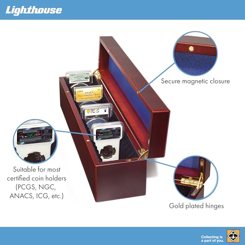 Mahogany Wood Grain Coin Box for 50 Slabs D588
