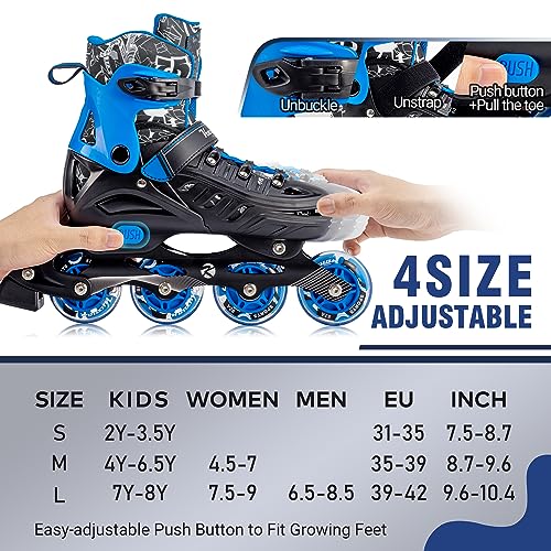 Adjustable Illuminating Inline Skates B2808