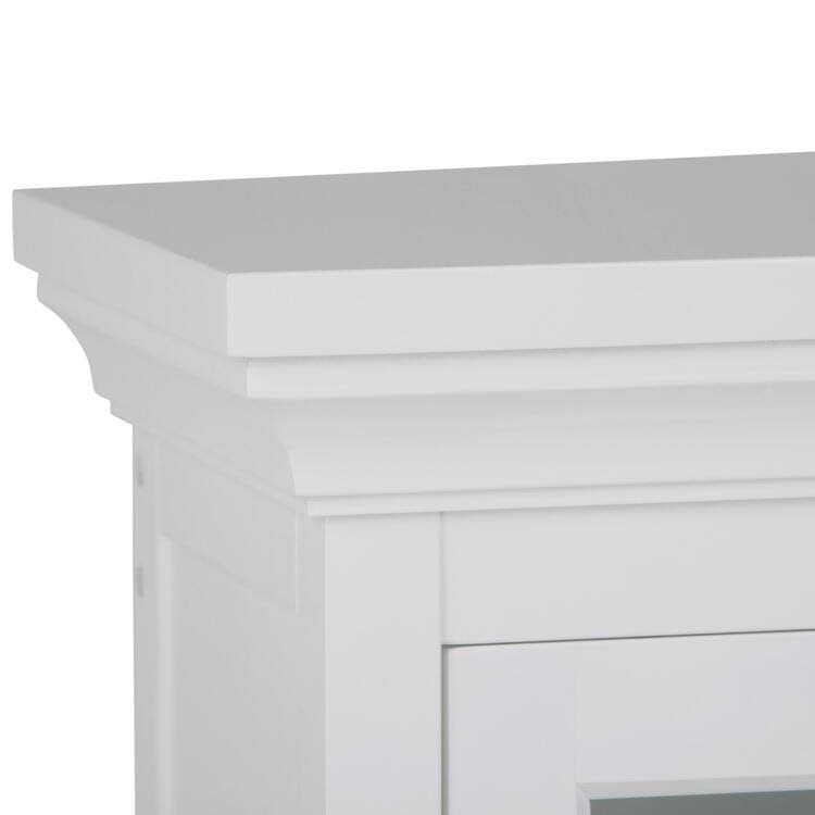 White Two Door Wall Cabinet with Cubbies A976008