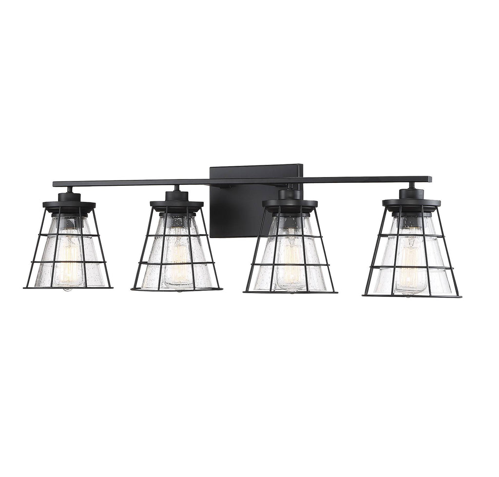 4 Light Black Bath Bar A813715