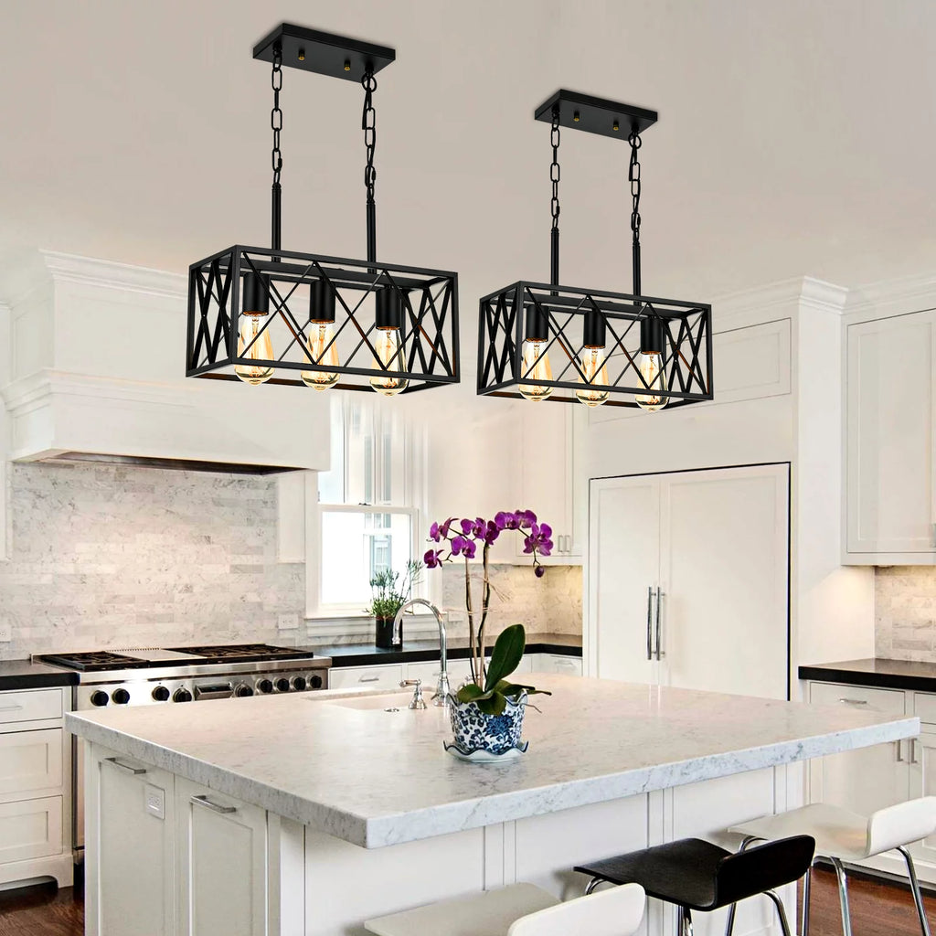 3 Light Farmhouse Linear Chandelier V98419