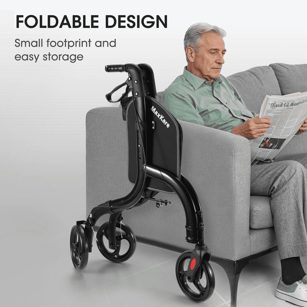 3-Wheel Foldable Rollator Walker with 8'' Wheel E344050