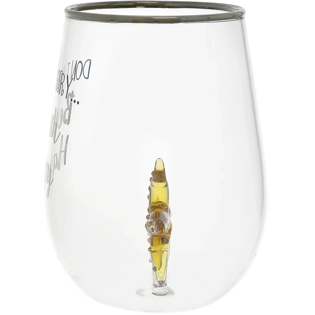 19 oz. Stemless Wine Glass with 3-D Figurine V574
