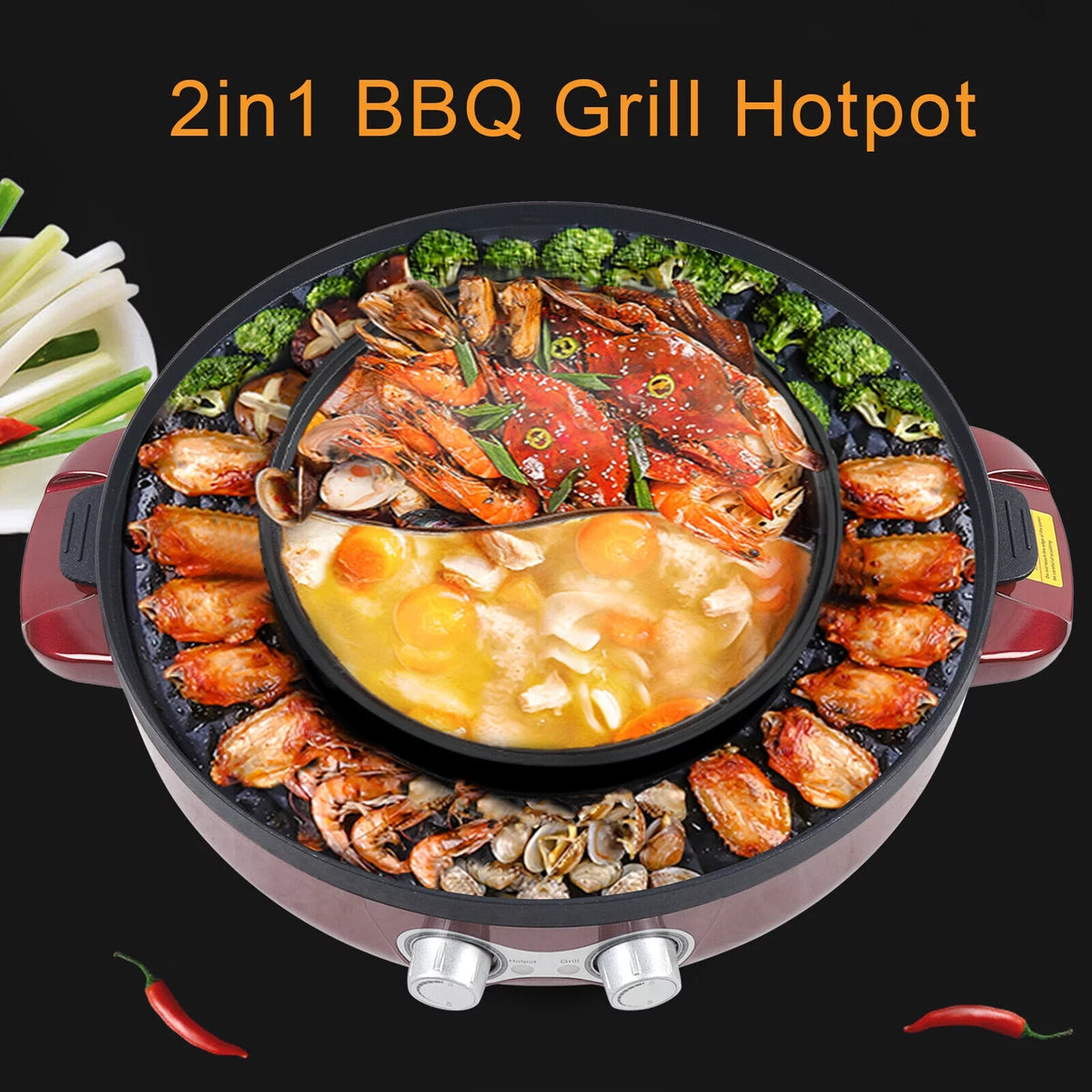 2 in 1 Electric Hot Pot Grill A233