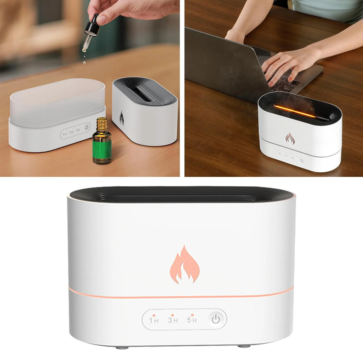 White Portable Air Humidifier Essential Oil Diffuser W72175