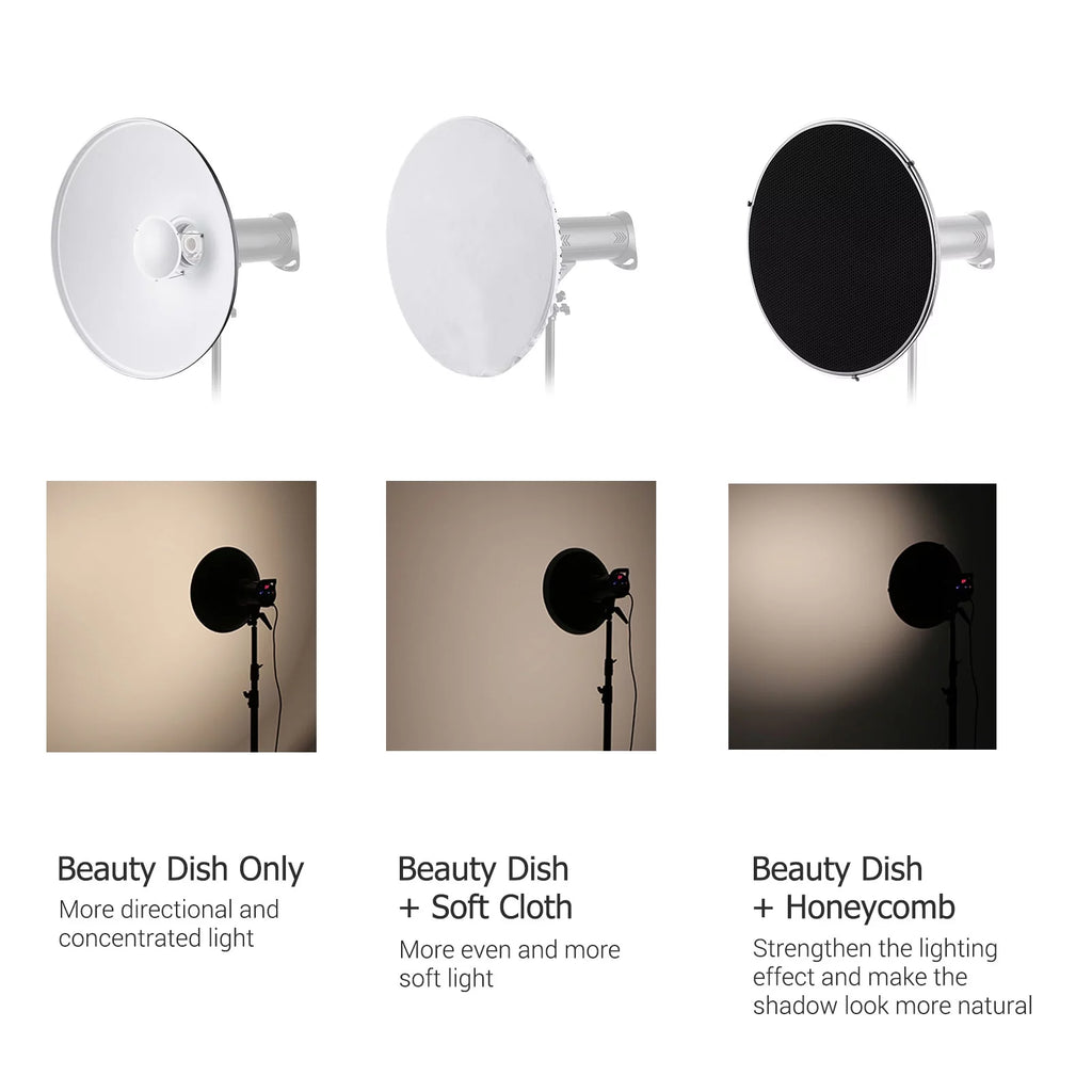 22 Inch Beauty Dish Reflector Diffuser with Honeycomb Soft Cloth B28453