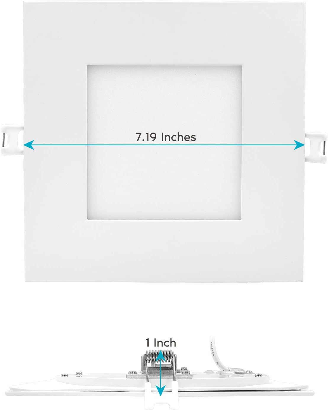 6 Inch Square LED Recessed Lighting, 12W, 1000 Lumens, 4 Pack S632