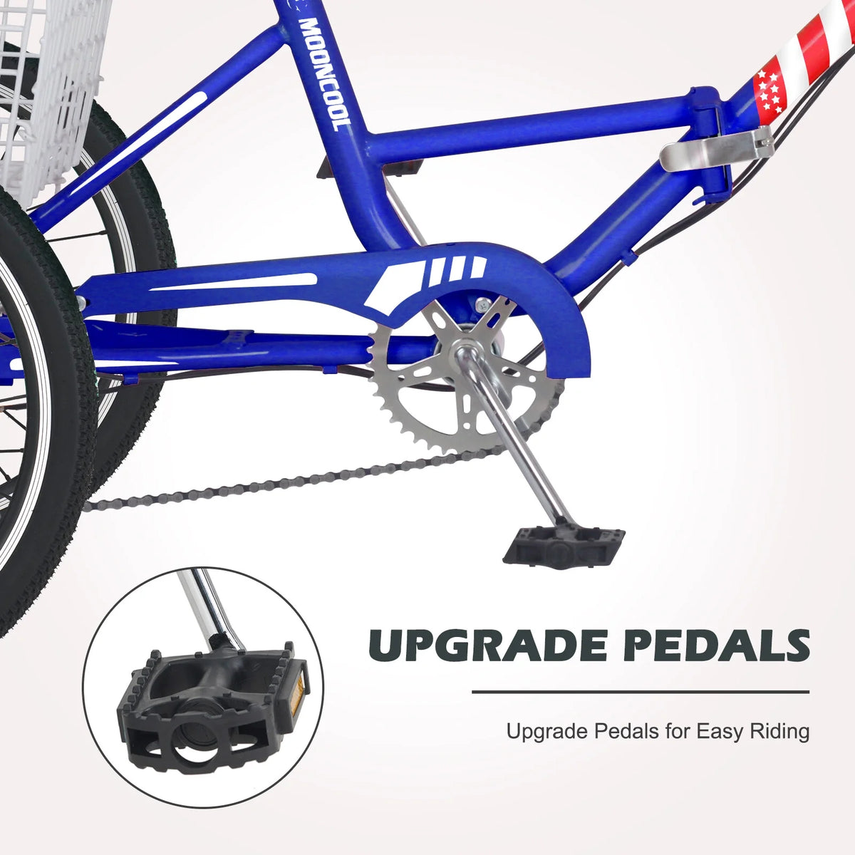 24 Inch 7-Speed 3 Wheels Folding Tricycle U4788