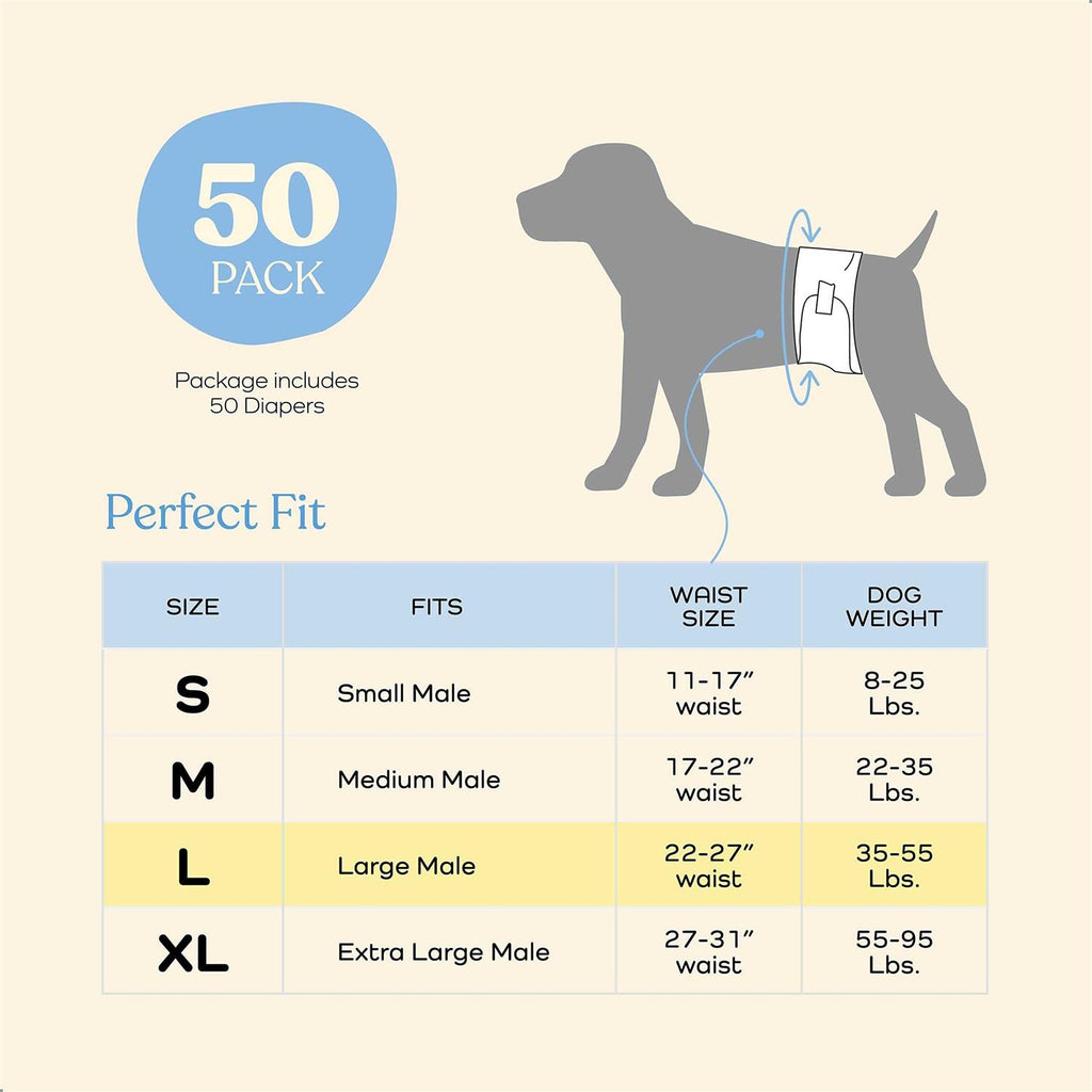 Male Dog Diapers 30-Pack Super Absorbent Disposable I93512