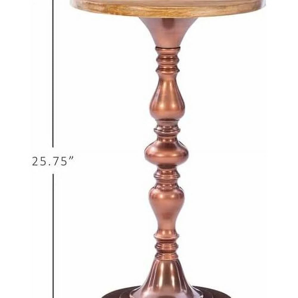 Wood And Aluminum Side Table H69571