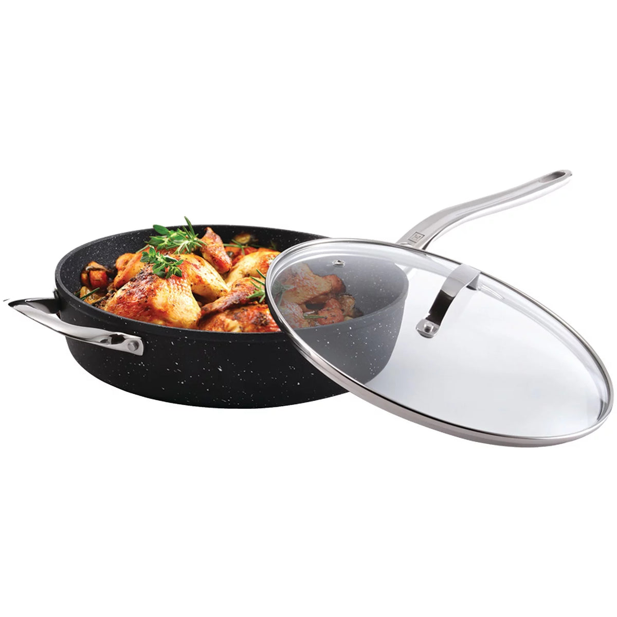 11" 4.7-Quart Deep Sauté Pan with Glass Lid and 8" Fry Pan M397824
