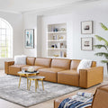 Tan Vegan Leather 4-Piece Sofa T10971