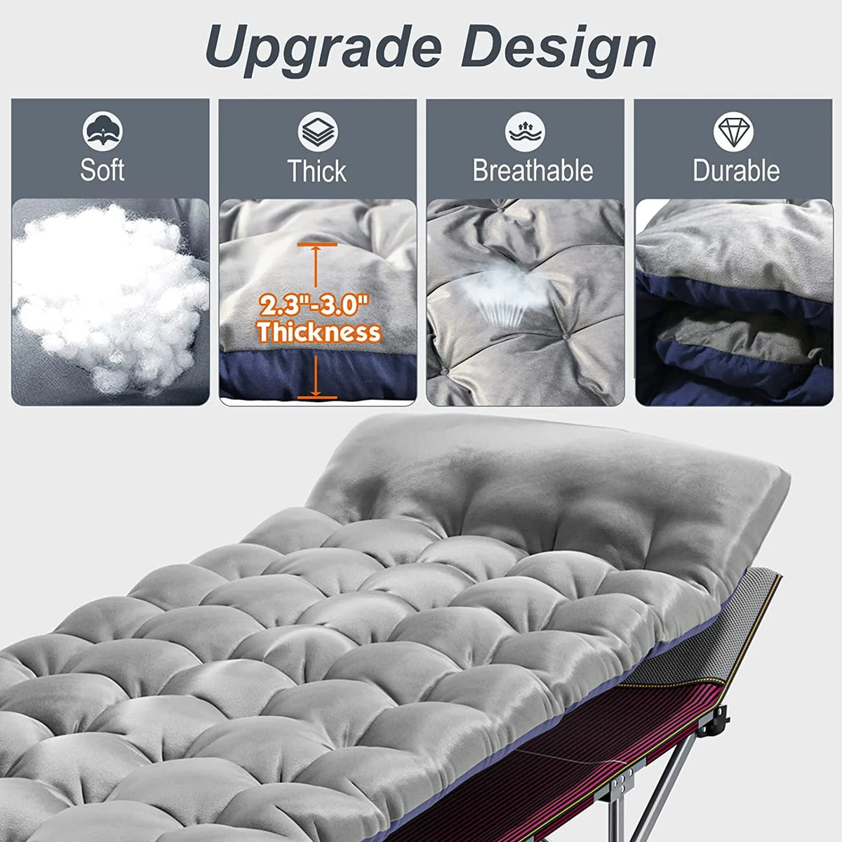 Folding Cot with 3.3 Inch Mattress and Carry Bag E509772