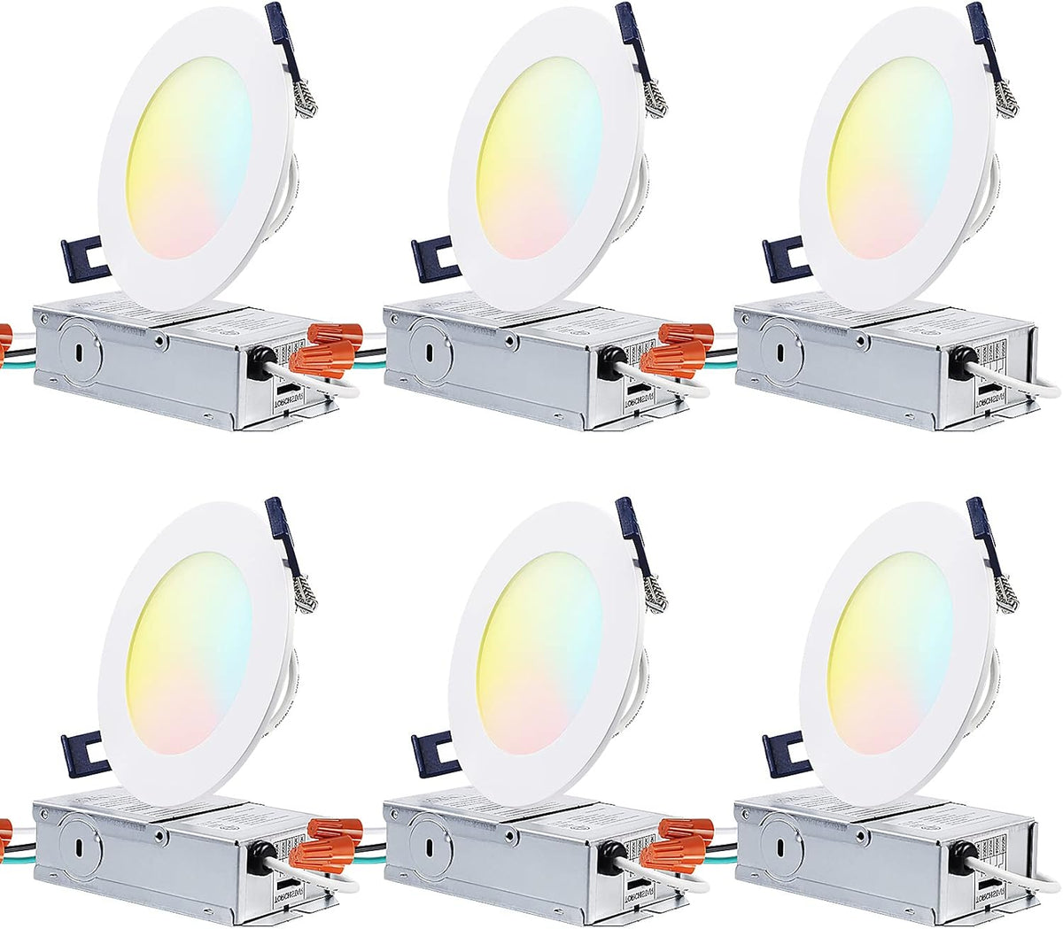 4 Inch Selectable Dimmable Ultra-Thin LED Recessed Light, Pack of 6 M406489
