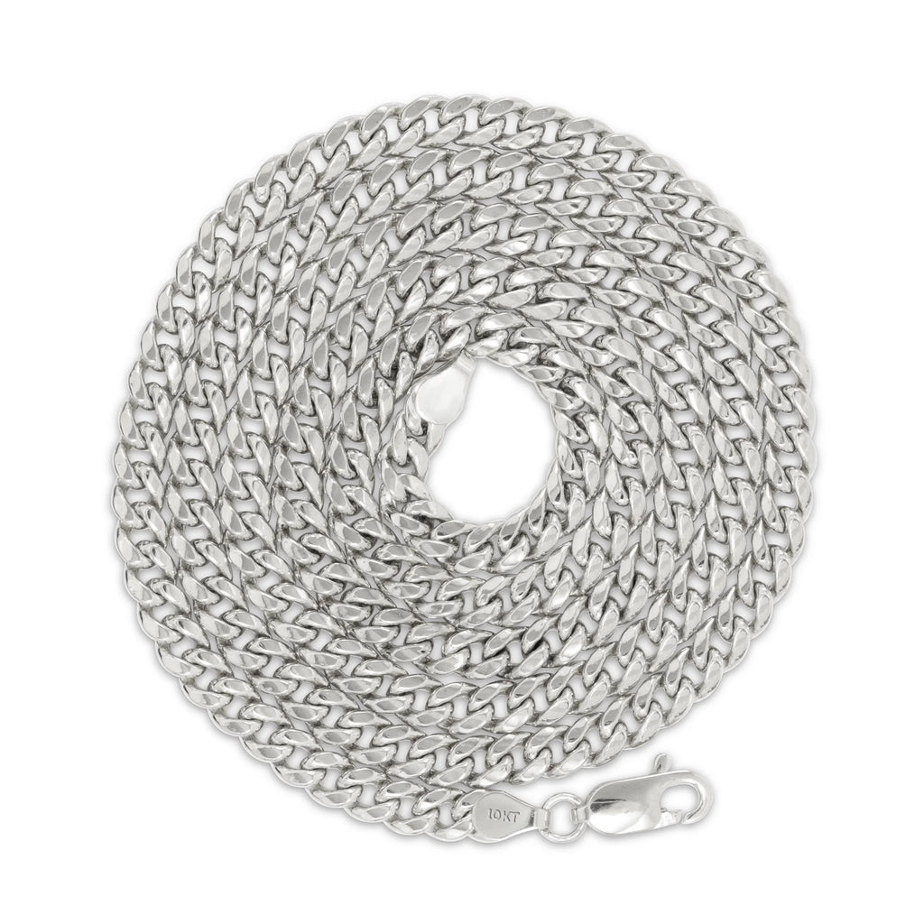 10k White Gold Miami Cuban Link Chain Necklace 16" - 30" C97389