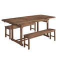 Dark Brown Acacia 3-Piece Patio Dining Set Y84949