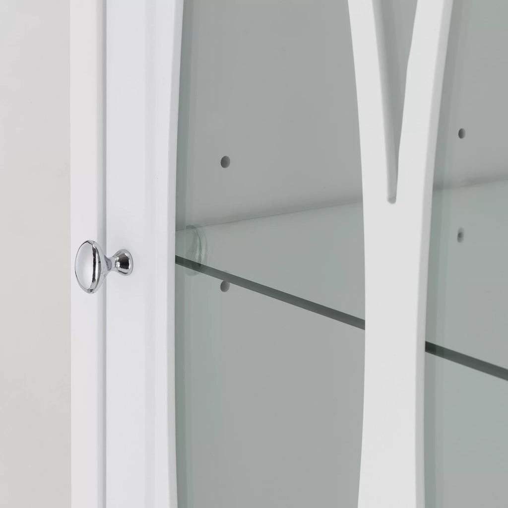 Wooden Bathroom Floor Cabinet 2 Drawer White D7712