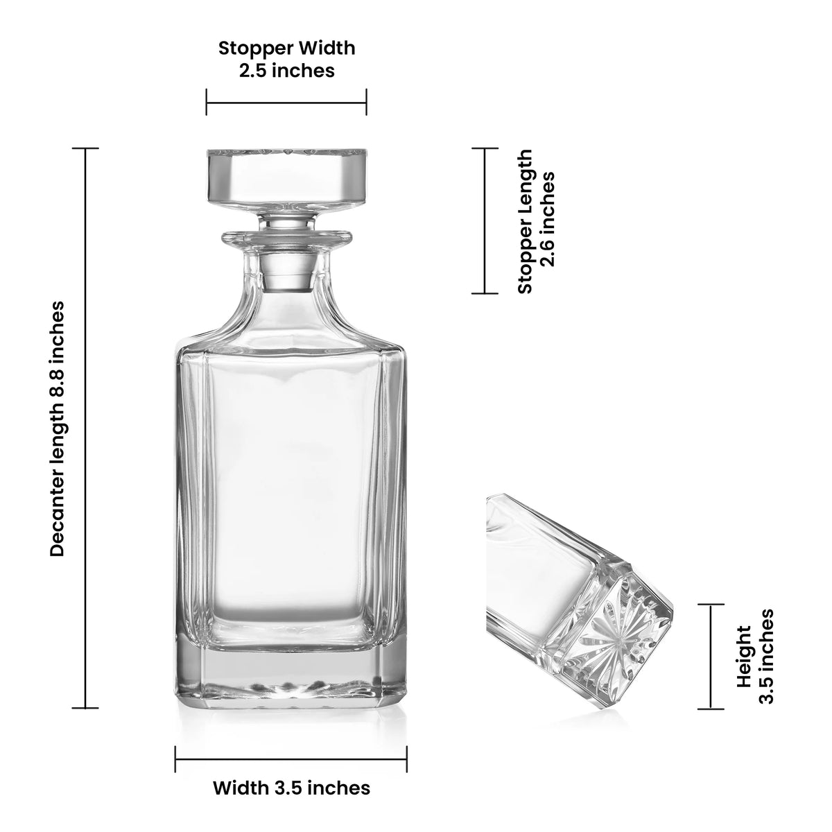 Glass Whiskey Decanter with Airtight Stopper, 750 ml, 6-Pack W8398