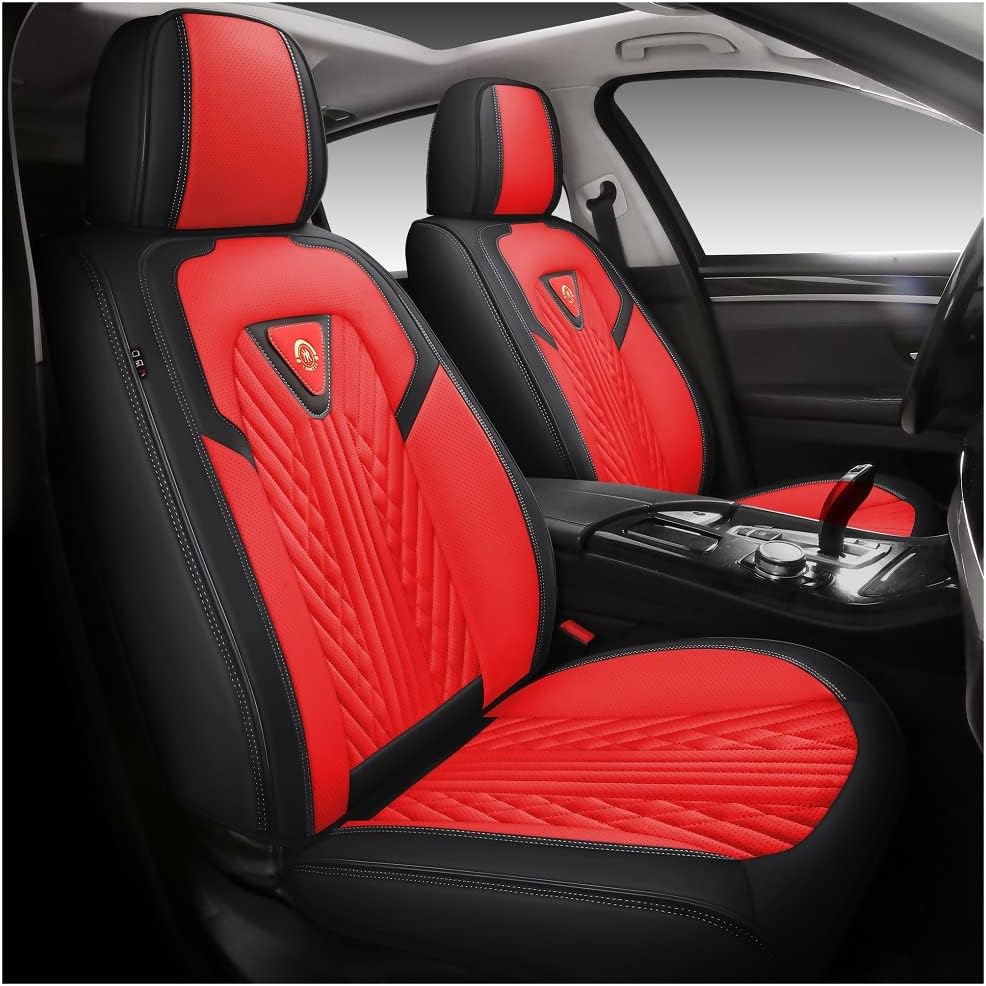 Black PU Leather Car Seat Covers 5 Seats Full Set N78921