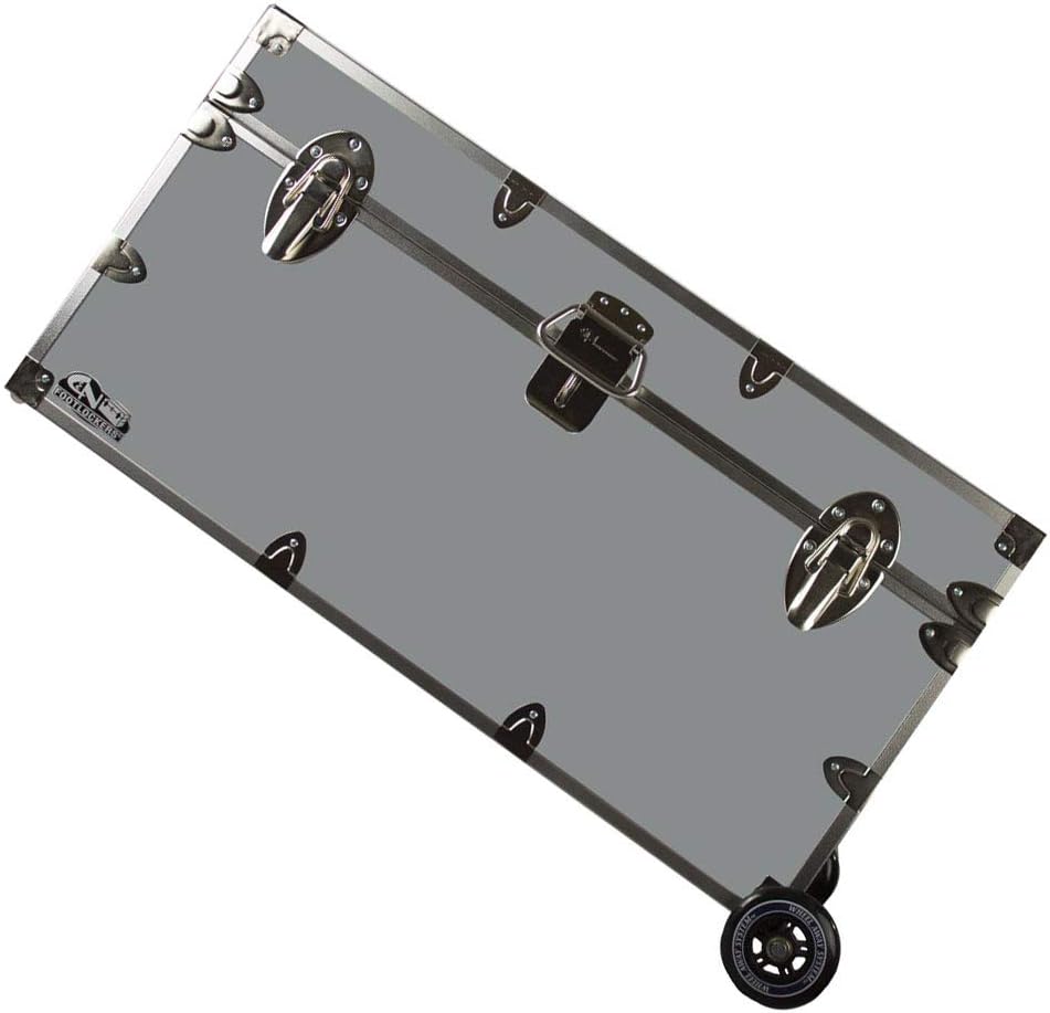 Large 32 x 18 x 16.5 Inches Lockable Footlocker with Wheels X9610