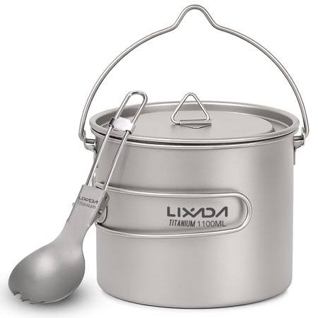 Lightweight Titanium Pot with Folding Spork B607
