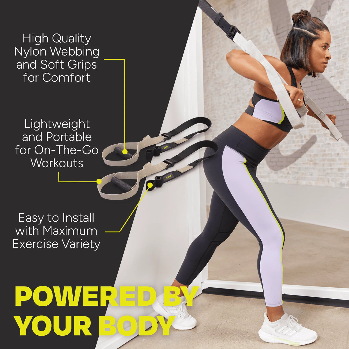 Bodyweight Training Straps with Door Anchors, Sand Brown, 2-Pack O660