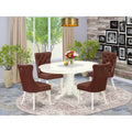 5 Piece Oval Dining Table and 4 Upholstered Chairs C584427