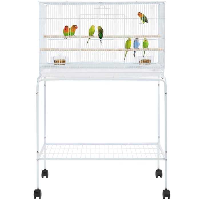 47 Bird Cage with Slide-Out Tray and Rolling Stand Q116