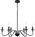 6-Lights Industrial Black Iron Pendant Light Fixture Chandelier W876298
