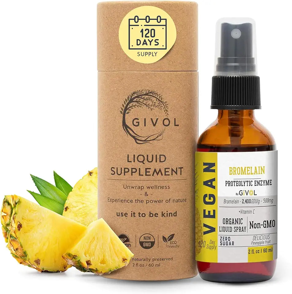 Organic Raw Bromelain Mist-Liquid Pineapple Extract 500mg 60ml U8588