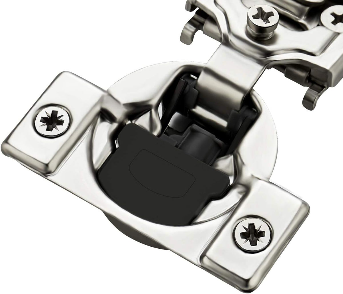 12 Pack 6 Pairs 1/2 inch Overlay Soft Close Hinges Satin Nickel Stainless Steel Concealed Hinge S77558