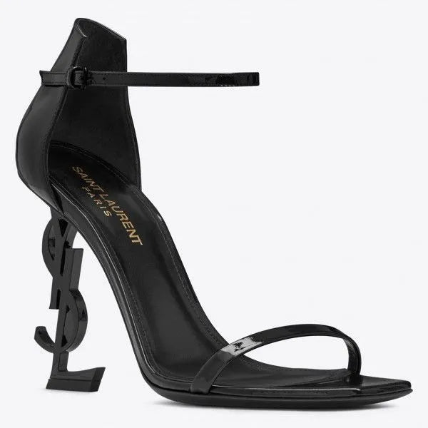 Black 110mm Leather Sandals E164765