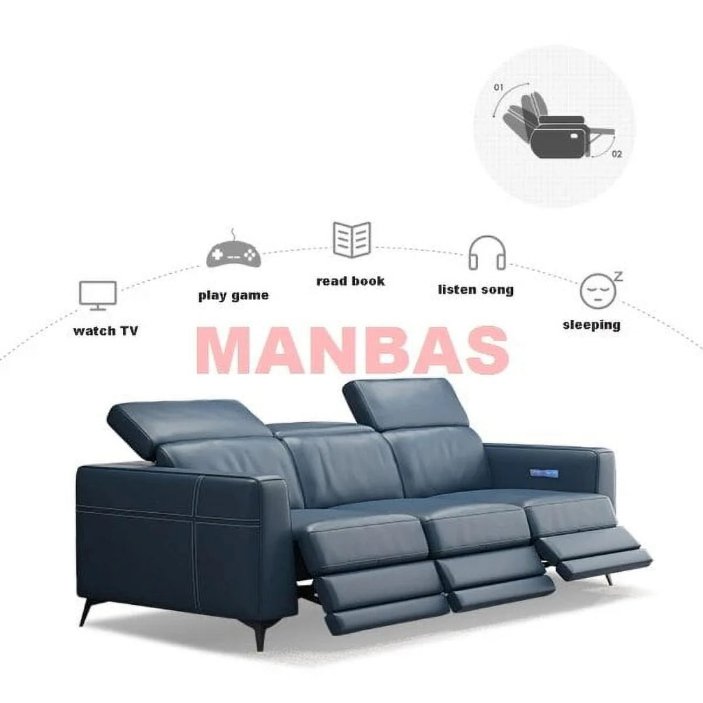 Genuine Leather Reclining Sofa Set V80495