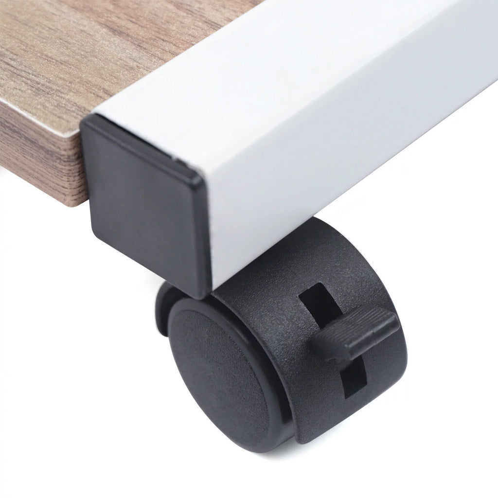 C Shaped Side Table with Storage & Wheels X47548